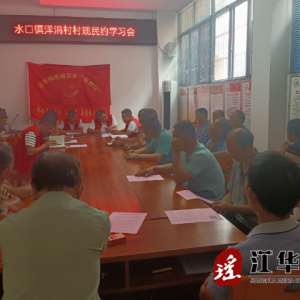 江华水口镇洋涓村开展村规民约学习会