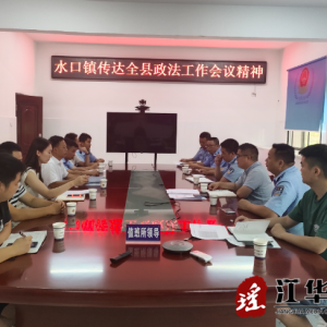 江华水口镇传达全县政法工作会议精神