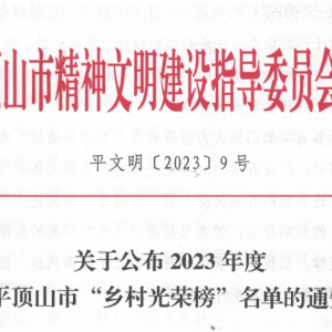 2023年度平顶山市“乡村光荣榜”名单，看看就是谁？