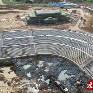 江华水口镇清塘瑶韵码头：抢抓项目施工黄金期 加快项目建设进度