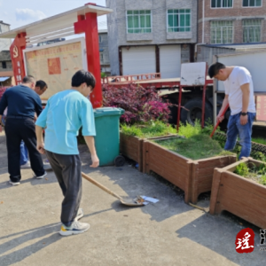 江华码市镇开展文明志愿办事 助力优化营商环境