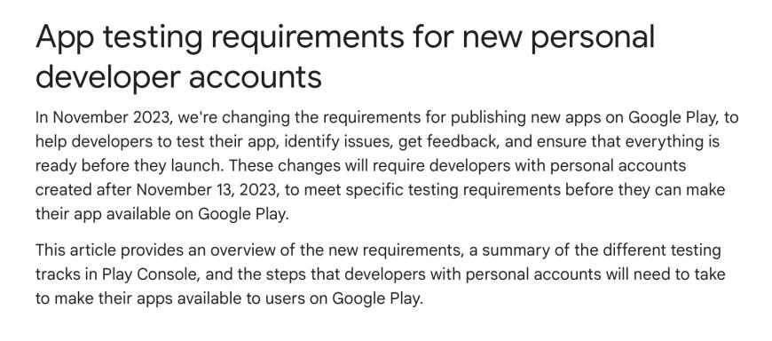 谷歌调整 Play 商店应用上架政策：至少经 20 人测试，开发商需完成资质认证-淘惠啦资源网