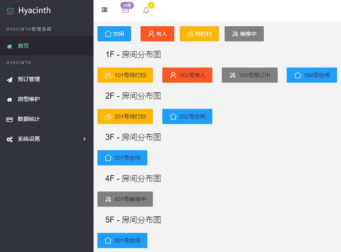 Hyacinth 酒店民宿管理系统中小型民宿酒店管理源码-淘惠啦资源网