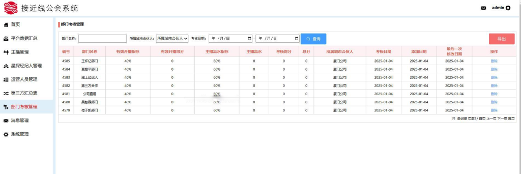 工会系统抖音快手等多平台主播分红分润系统星探经纪人城市合伙人多角色管理系统分红统计系统-淘惠啦资源网