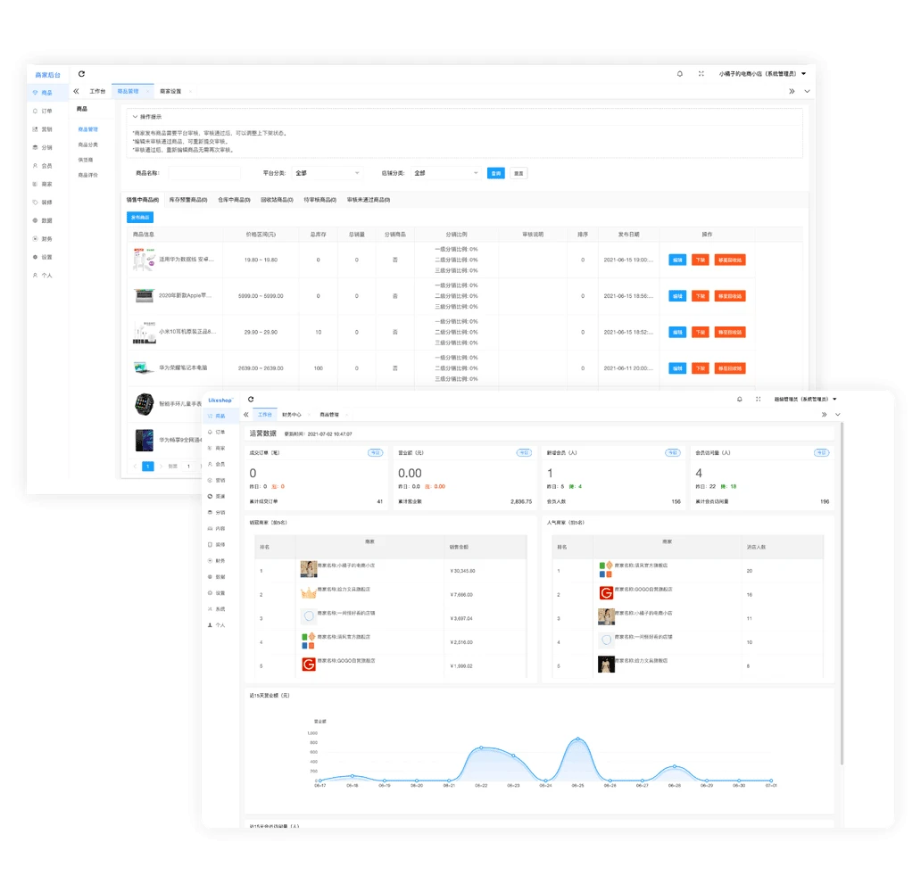 全开源多商户商城平台支持多端数据同步